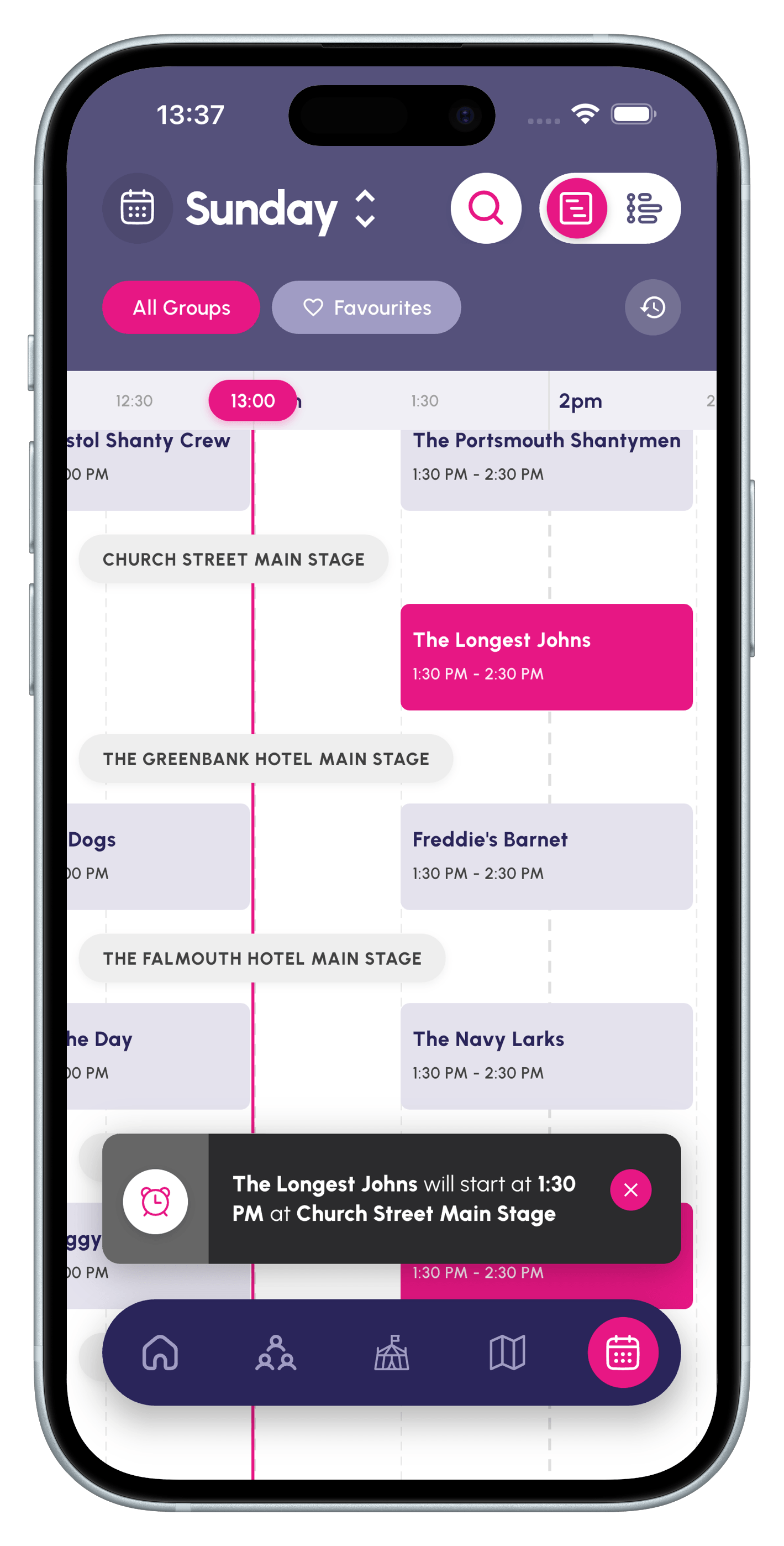 Falmouth Sea Shanty Festival app — song book